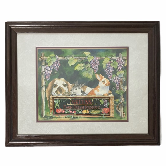 Rabbit Bunny Picture Farm Fresh Solid Wood Frame - Picture 11 of 11